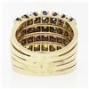 Image 7 : Vintage 14k Gold Round Ruby Sapphire Diamond Opal Pearl 5 Band Harem Stack Ring