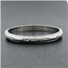 Image 6 : Antique 18K Gold 2.1mm Textured w/ Polished Sections Eternity Stack Band Rin