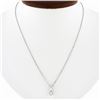 Image 1 : New 14k White Gold 0.56 ctw European Diamond Half Bezel Solitaire Pendant & Chai