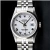 Image 2 : Rolex Mens Stainless Steel White Roman Smooth Bezel Datejust Datejust Wristwach