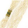 Image 6 : Vintage 11 Strand 31" Freshwater Pearl Necklace w/ 14k Gold Jade Handmade Clasp