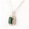 Image 1 : 12.36 ctw Emerald and 0.83 ctw Diamond 18K Yellow and White Gold Pendant