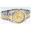 Image 2 : Rolex Mens Two Tone Yellow Gold And Steel Champagne Tapestry Datejust Wristwatch