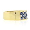 Image 5 : 18K Gold 2.16 ctw Invisible Set Alternating Sapphire Diamond Wide Stack Band Rin