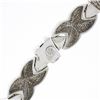 Image 6 : Designer Silver & 18K Gold Fancy Puffed "X" Circular Link 17.5" Collier Necklace