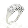 Image 9 : Vintage 14k White Gold 1.08 ctw Illusion Round Diamond Wide Statement Band Ring