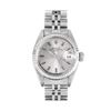 Image 2 : Rolex Ladies Stainless Steel Silver Index White Gold Fluted Bezel Date Watch