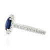 Image 7 : Platinum 1.90 ctw GIA Oval No Heat Burma Blue Sapphire Diamond Low Profile Ring