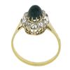 Image 5 : Antique Victorian 18k Gold Oval Cabochon Sapphire Old Rose Cut Diamond Halo Ring