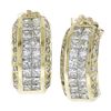 Image 5 : 18K Gold 1.65 ctw Invisible Princess & Pave Round Diamond Cuff Stud Earrings
