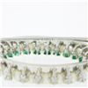 Image 6 : Vintage 14k Gold 1.60 ctw Round Diamond Emerald & White Pearl Circle Wreath Broo
