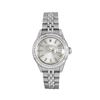 Image 2 : Rolex Ladies Stainless Steel Quickset Silver Index Diamond Bezel Date Watch With