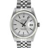 Image 2 : Rolex Mens Stainless Steel 36MM Silver Index 14K White Gold Fluted Bezel Datejus