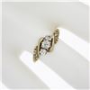 Image 6 : Antique Victorian 10k Gold 0.34 ctw Old Cut Diamond Repousse Work 3 Stones Ring