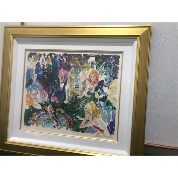 Roulette Table Gambling Vegas by LeRoy Neiman (1921-2012)