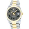 Image 1 : Rolex Mens 18K Two Tone Yellow Gold "Wimbledon" Gray Roman Dial Datejust 36MM Wi