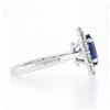 Image 5 : NEW 14k White Gold 2.95 ctw Oval Blue Violet Tanzanite w/ Round Diamond Halo Rin