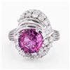 Image 1 : 3.39 ctw Pink Sapphire and 1.54 ctw Diamond Platinum Ring