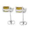 Image 3 : New 10K White Gold 1 ctw Prong Set Oval Citrine & Diamonds Stud Earrings
