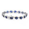 Image 2 : 11.58 ctw Blue Sapphire and 1.64 ctw Diamond Platinum Bracelet