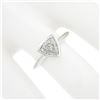 Image 3 : NEW Platinum GIA 1.01 ctw Trillion Cut Bezel Diamond Solitaire Engagement Ring