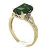 Image 1 : Vintage 10K Yellow Gold 2.64 ctw Emerald Cut Green Tourmaline Solitaire Band Rin