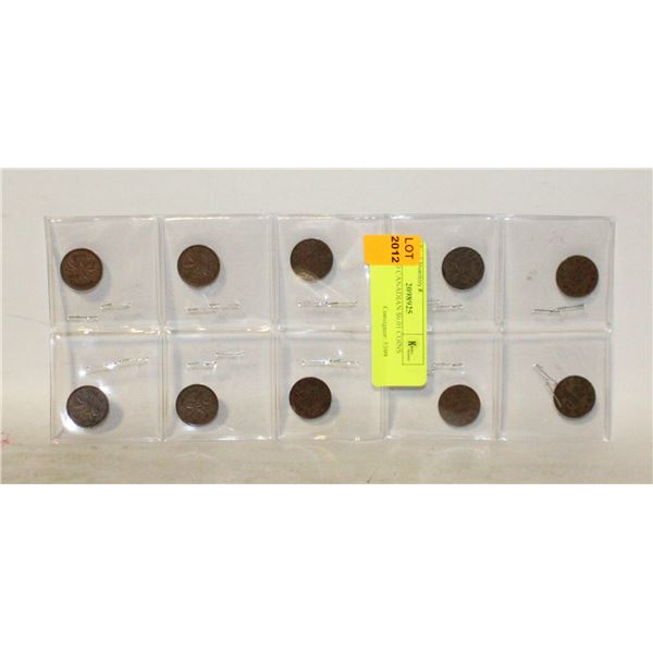 SET OF 10 CANADIAN $0.01 COINS