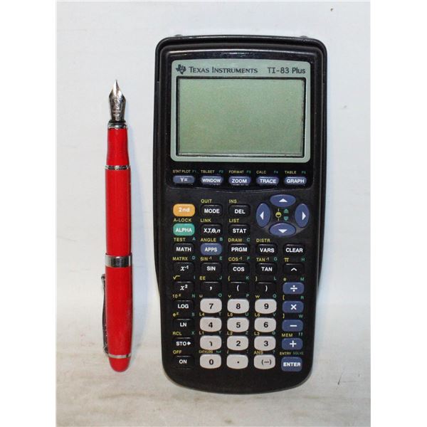 T1-83 TEXAS INSTRUMENT CALCULATOR & FOUNTAIN
