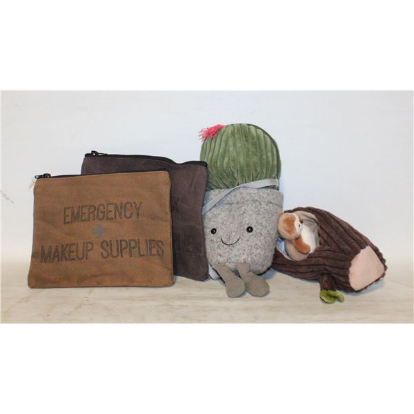 2 AMUSEABLES JELLYCAT STUFFIES (CACTUS IS A BAG)