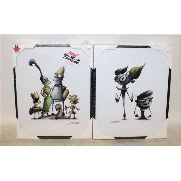 TWO NEW FRAMED PRINTS BY DINO TOMIC: SIMPSONS AND