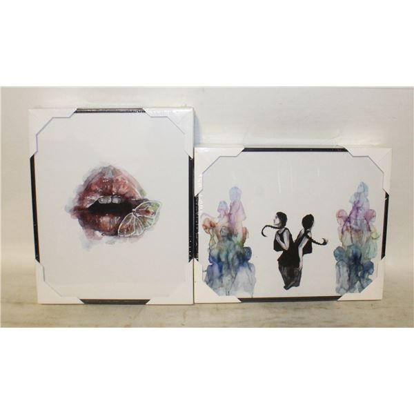 TWO NEW FRAMED PRINTS BY AGNES CECILE "MOUTH"