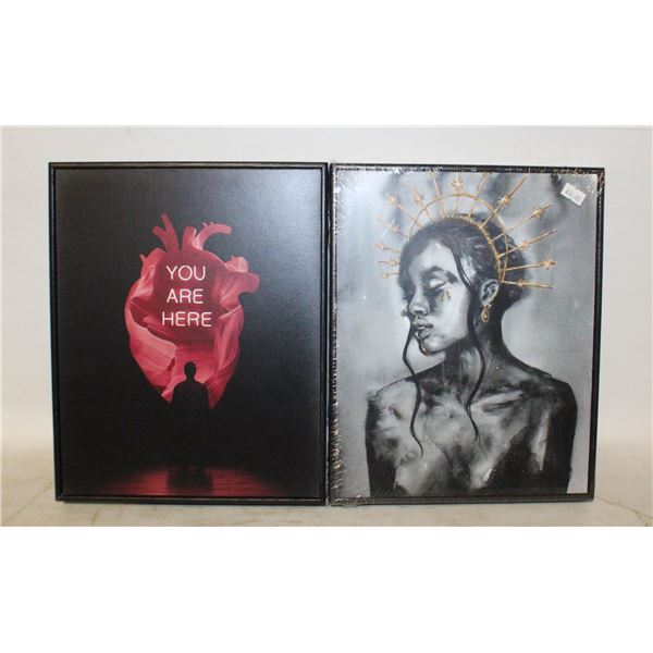 TWO NEW FRAMED PRINTS "YOU ARE HERE" BY ENKEL