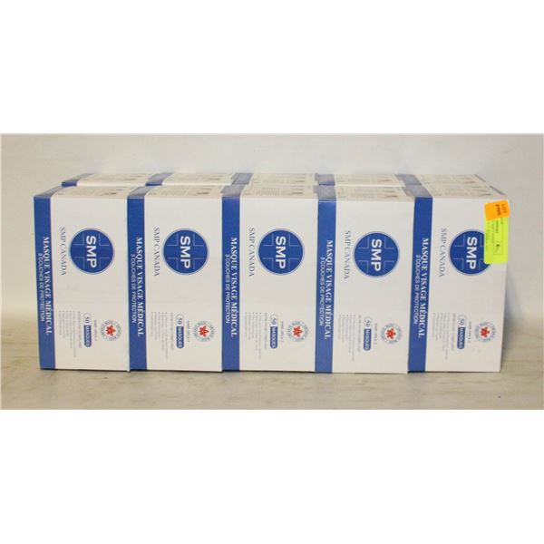 10 NEW BOXES SMP CANADA DISPOSABLE FACE MASKS
