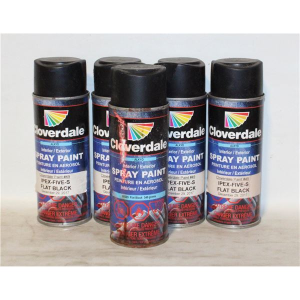 LOT OF FLAT BLK SPRAY PAINT