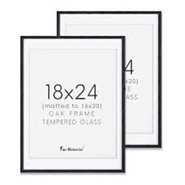 NEW W BAG 2PC 18 X 24" BLACK DISPLAY PHOTO FRAME