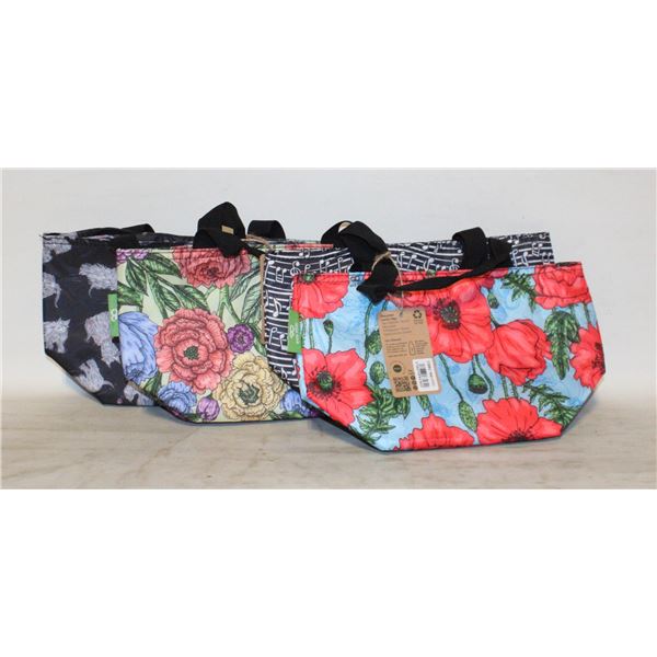 LOT OF 4 NEW LUNCH BAGS MADE OF 100% RECYCLED