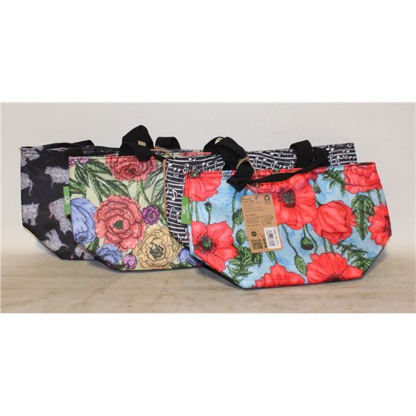LOT OF 4 NEW LUNCH BAGS MADE OF 100% RECYCLED