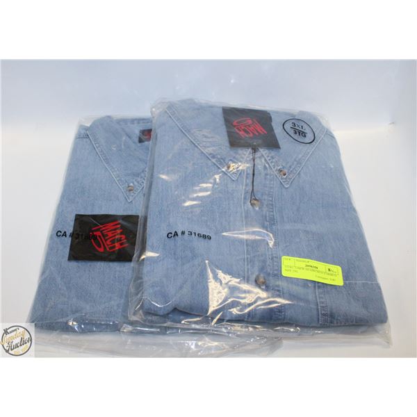#3191- 2-NEW DENIM MEN’S SHIRTS SIZE 3XL