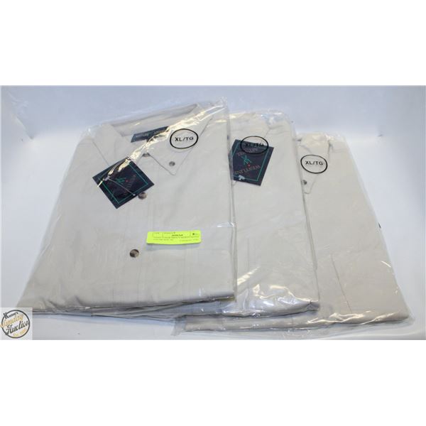 #3193- 3-NEW MEN’S SHIRTS BEIGE COLOR SIZE XL