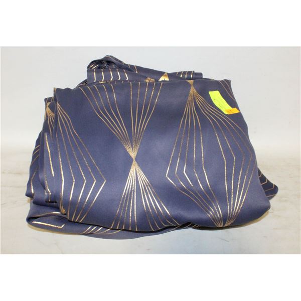 GOLD ACCENTED NAVYBLUE CURTAINS