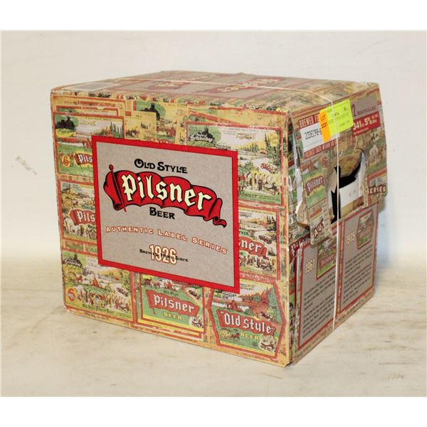 PILSNER BEER BOTTLES AND CASE