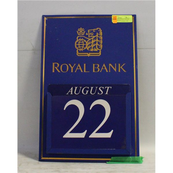 ROYAL BANK OF CANADA VINTAGE METAL CALENDAR
