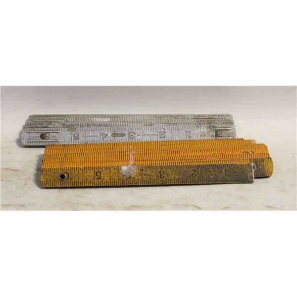 VINTAHE METAL &b WOOD FOLDING RULES