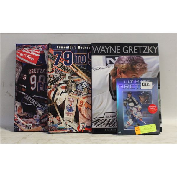 HOCKEY HARDCOVER BOOKS + SEALED DVD