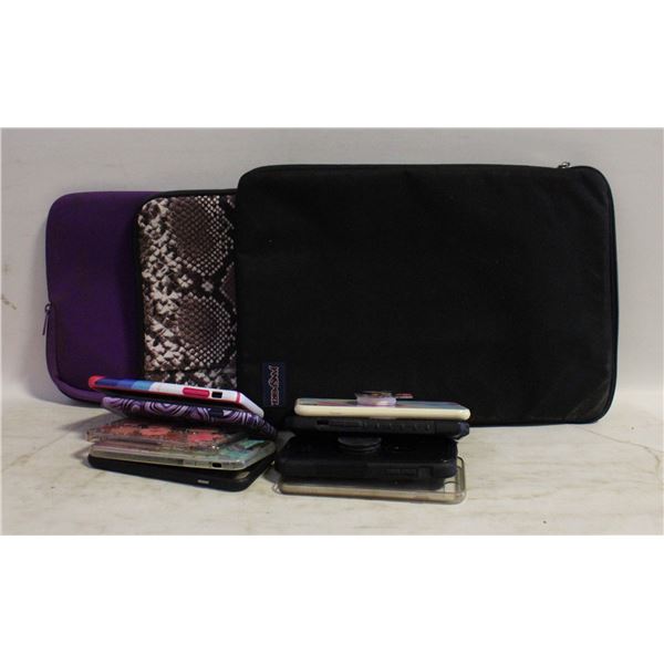 3 TABLET CASES + 10 IPHONE CASES