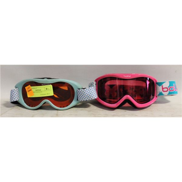 2 YOUTH SKI GOGGLES