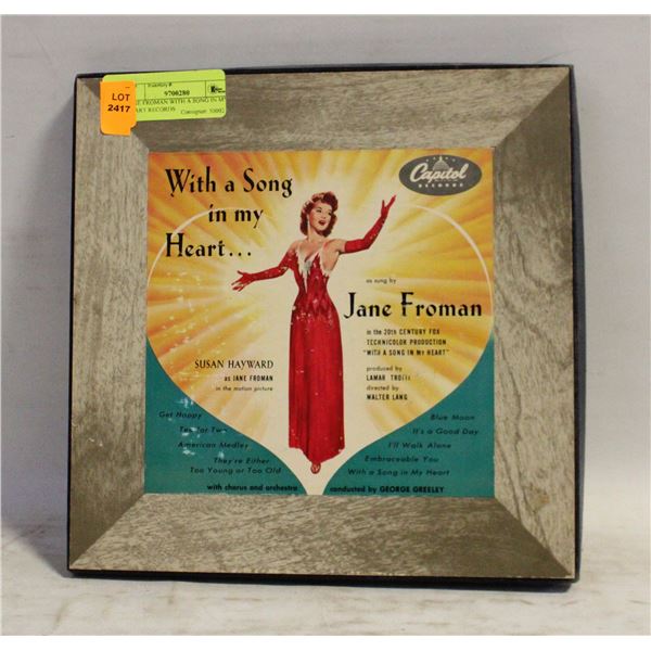 JANE FROMAN WITH A SONG IN MY HEART RECORDS