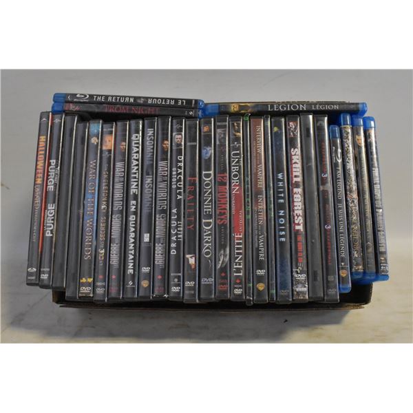 FLAT OF HORROR MOVIES DVD AND BLUE RAY