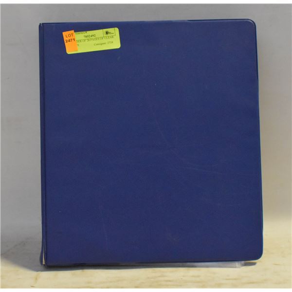 24)  BINDER OF 28 PAGES OF CLEAR POCKETS