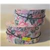 Image 1 : VINTAGE ROUND FLORAL STORAGE BINS
